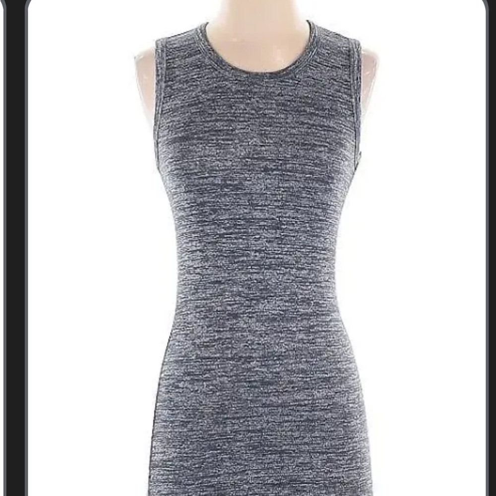 Wilfred Free Heather Gray Knit Midi Dress